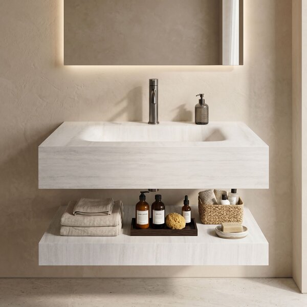 Lavoar suspendat cu raft Rea Apollo Muralto Roma 80