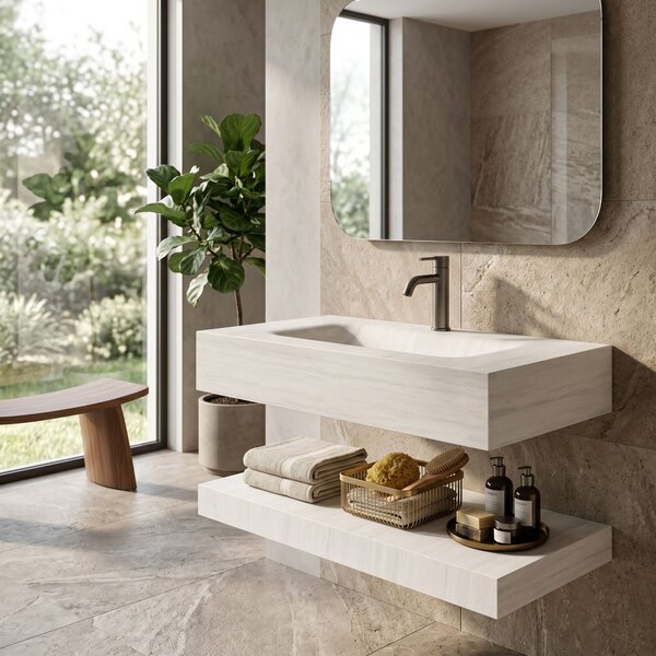 Lavoar suspendat cu raft Rea Apollo Muralto Roma 80