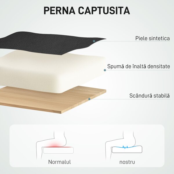 HOMCOM Scaun de Birou cu Masaj prin Vibrații, Spătar Înalt și Înălțime Reglabilă, 66x64x113-121 cm, Negru | Aosom Romania