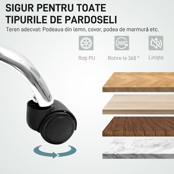 HOMCOM Scaun de Birou cu Masaj prin Vibrații, Spătar Înalt și Înălțime Reglabilă, 66x64x113-121 cm, Negru | Aosom Romania