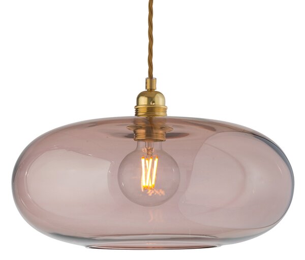 EBB & FLOW Horizon lampă pendul maro-rosé Ø 36 cm, reglabil, Maro / Rugină, Camera de zi / sufragerie, Sticlă, Scandinavă