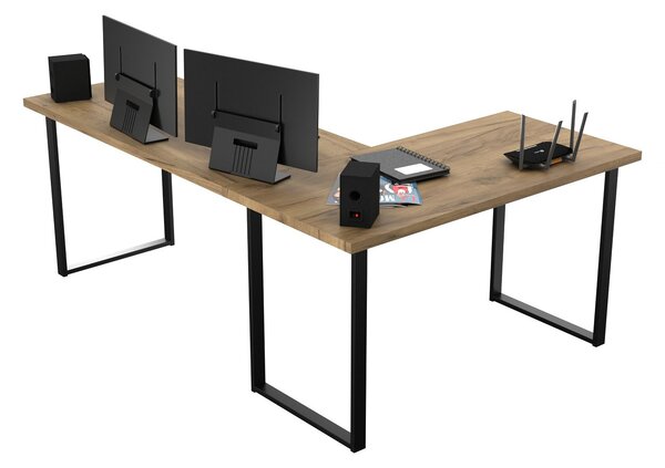 Masă PC de colț Vintid (Stejar craft + Negru). 1054977