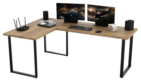 Masă PC de colț Vintid (Stejar craft + Negru). 1054977