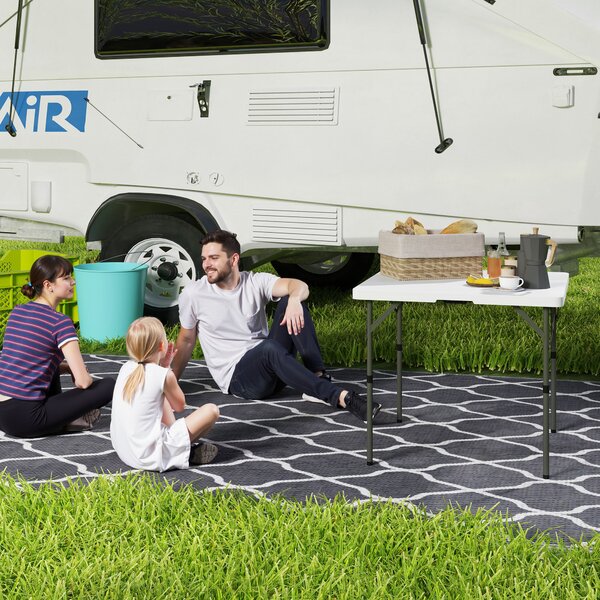Outsunny Masă de Camping Pliabilă cu 2 Înălțimi Reglabile, 86x86x74 cm, Alb | Aosom Romania