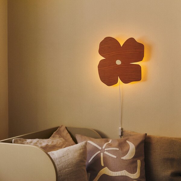 Lampă de perete ferm LIVING, Poesie, reglabil, Maro / Rugină, Cameră pentru copii, Lemn, Scandinavă