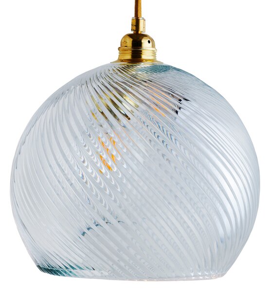 EBB & FLOW Lampă suspendată Rowan auriu/cristal Ø 28 cm, reglabil, Transparent, Camera de zi / sufragerie, Sticlă, Scandinavă