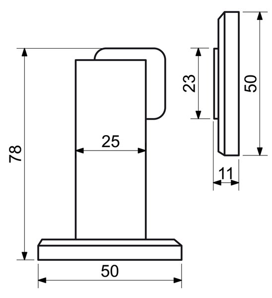 Opritor magnetic pentru usa RK.ZAR.008, otel inoxidabil