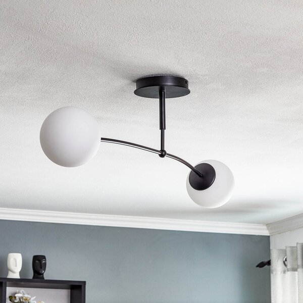 EMIBIG LIGHTING Plafonieră Pregos 2, 2 becuri, negru, reglabil, Negru, Hol, Metal, Modern