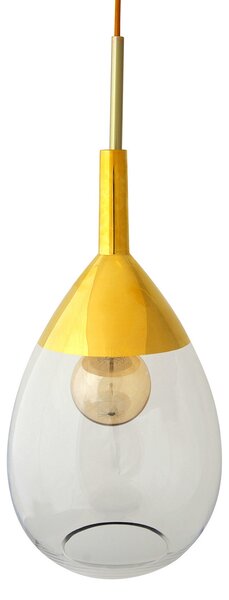 EBB & FLOW Lute M lampă pendul auriu transparent, reglabil, Transparent, Camera de zi / sufragerie, Sticlă, Scandinavă