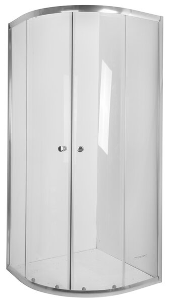 Cabină de duș cu sticlă transparentă semicirculară VITORIA 90X90 cm