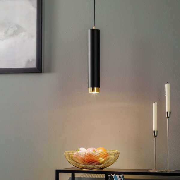 EMIBIG LIGHTING Lampă suspendată Kumo lungă negru/auriu 1 bec, reglabil, Negru, Camera de zi / sufragerie, Metal, Modern