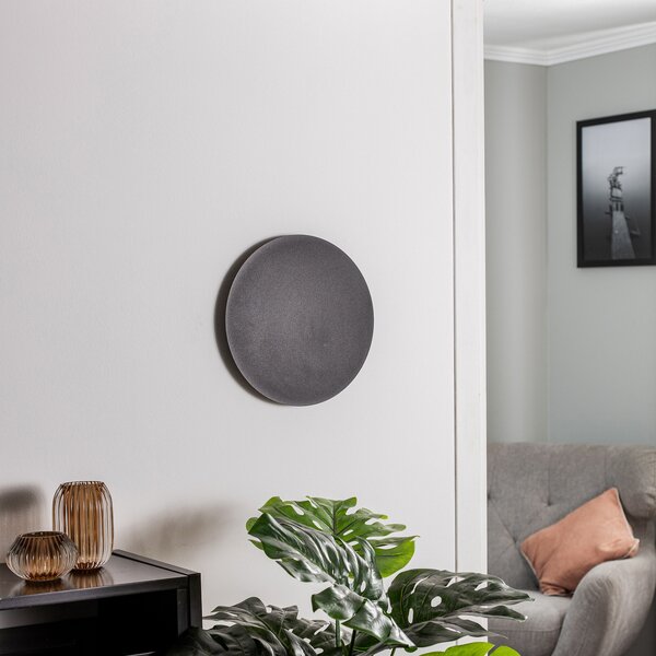 EMIBIG LIGHTING Aplică perete Form 2, lumină indirectă, Ø 30 cm, reglabil, Negru, Camera de zi / sufragerie, Metal, Modern