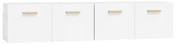 Dulapuri de perete 2 buc alb lucios 80x35x36,5 cm lemn compozit