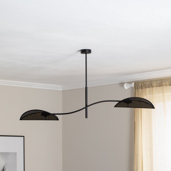 EMIBIG LIGHTING Plafonieră Lotus, negru/auriu, 2 becuri, reglabil, Negru, Camera de zi / sufragerie, Metal, Modern
