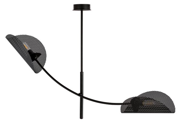 EMIBIG LIGHTING Plafonieră Gladio, negru, 2 becuri, reglabil, Negru, Camera de zi / sufragerie, Metal, Modern