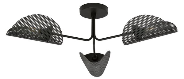 Euluna Plachetă plafonieră Gomez, negru, 3 becuri, reglabil, Negru, Camera de zi / sufragerie, Metal, Modern