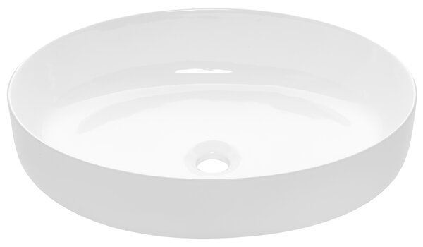 Invena Astri, chiuveta blat ceramica 55x41x14 cm, alb lucios, INV-CE-30-001-W