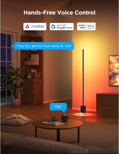 Lampadar LED Govee Smart MATTER LED RGBICWW Wi-Fi + telecomandă