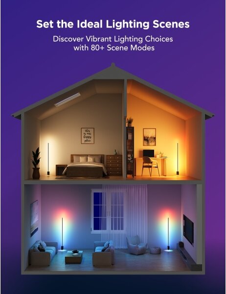 Lampadar LED Govee Smart MATTER LED RGBICWW Wi-Fi + telecomandă