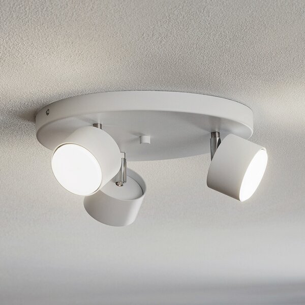 Eko-Light Spot de tavan Cloudy cu 3 becuri, rotund, alb, reglabil, Alb, Camera de zi / sufragerie, Metal, Modern