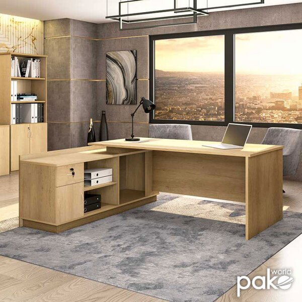 Birou Amazon Right Sonoma 180x160x76 cm