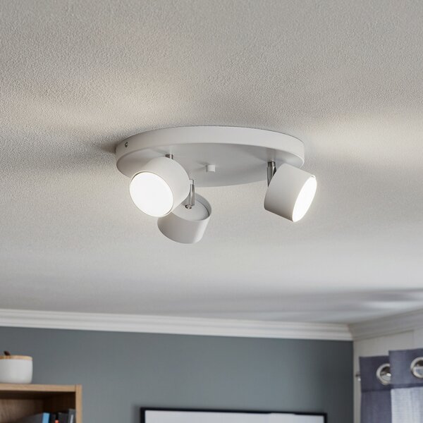 Eko-Light Spot de tavan Cloudy cu 3 becuri, rotund, alb, reglabil, Alb, Camera de zi / sufragerie, Metal, Modern