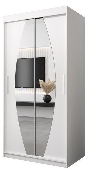 Dulap de haine 100 cm Eclipse (Alb mat + Alb mat). 1063371