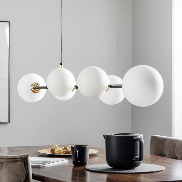 Eko-Light Lampă suspendată Pop, 6 becuri, reglabil, Negru, Camera de zi / sufragerie, Metal, Modern
