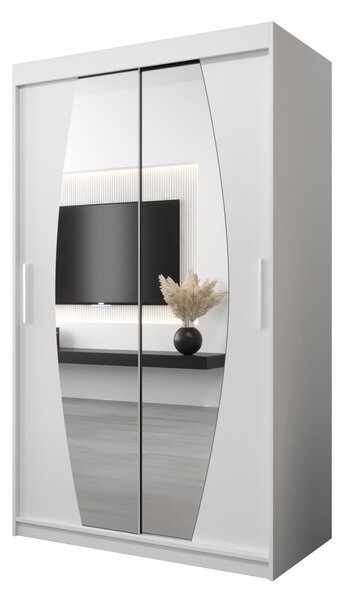 Dulap de haine 120 cm Eclipse (Alb mat + Alb mat). 1063385
