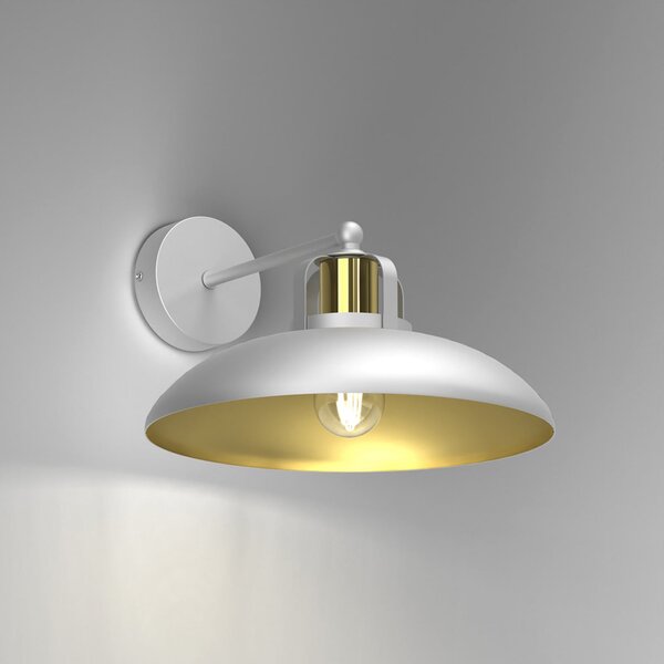 Eko-Light Aplică de perete Felix, alb/auriu, reglabil, Alb, Camera de zi / sufragerie, Metal, Design industrial