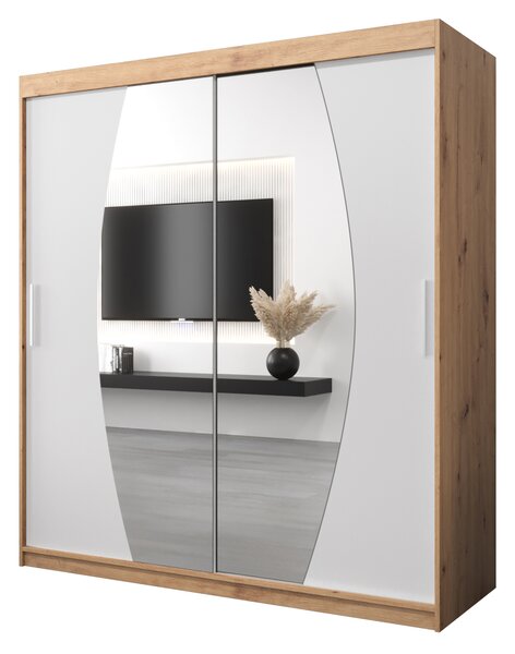 Dulap de haine 180 cm Eclipse (Stejar artisan + Alb mat). 1063421