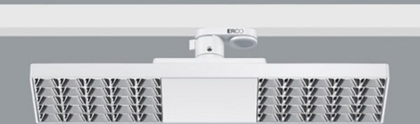 ERCO Jilly 230V 15W extra wide 840 alb/argintiu, reglabil, Alb, Studiu / Birou, Plastic