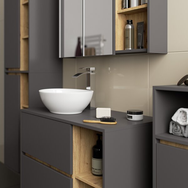 Set mobilier baie Vambos luxe (grafit + stejar artizanal). Promo -19%. 1152132
