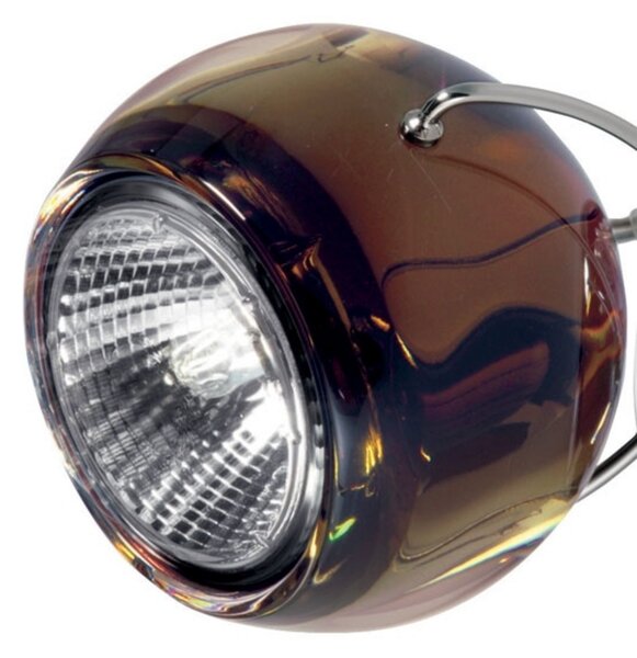Fabbian Beluga Colour - lampă suspendată, cupru, reglabil, Cupru, Camera de zi / sufragerie, Cristal, Design