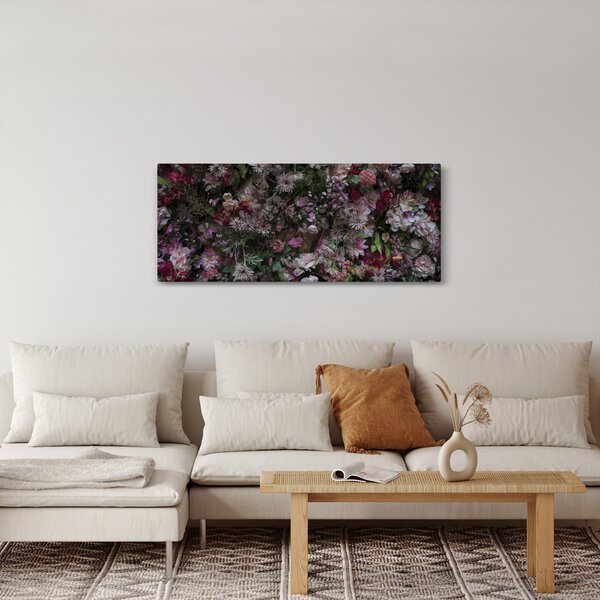 Tablou - Perete de flori (120x50 cm)