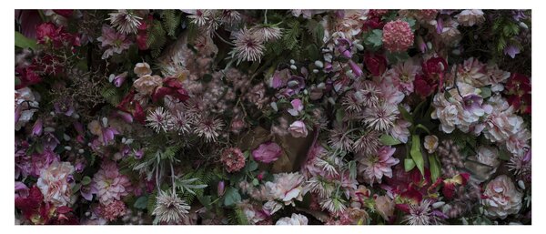 Tablou - Perete de flori (120x50 cm)