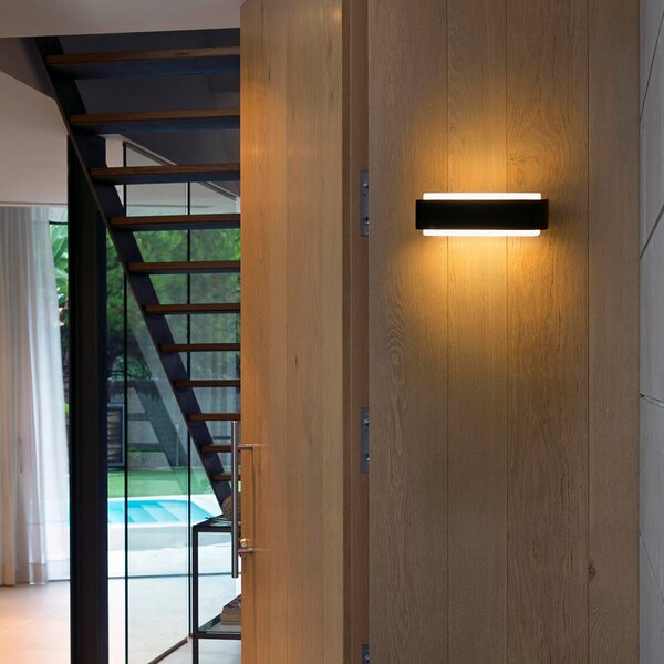 FARO BARCELONA Aplică LED de exterior modernă Sticker, IP65, Negru, Metal, Modern