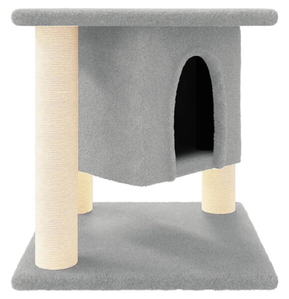 Ansamblu de pisici, stâlpi din funie sisal, gri deschis, 37 cm