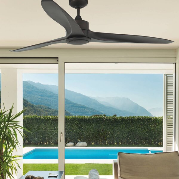 FARO BARCELONA Ventilator de tavan cu LED-uri Tonic, maro închis, Maro / Rugină, Camera de zi / sufragerie, Plastic, Modern