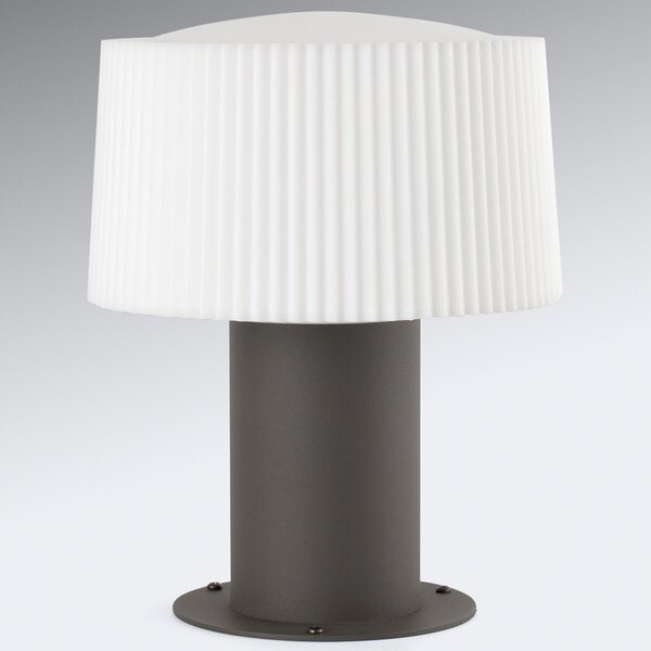 FARO BARCELONA Lampă cu postament Muffin, abajur striat, 25,9 cm, Negru, Metal, Modern