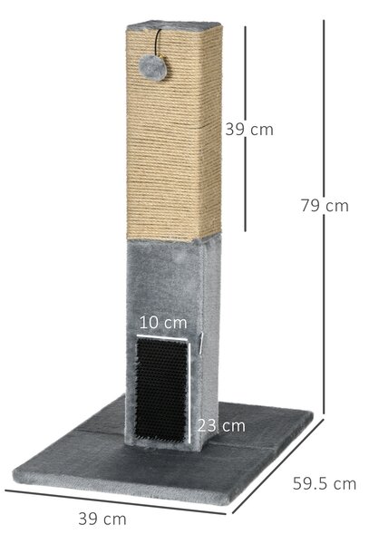 PawHut Ansamblu pentru Pisici cu 2 Mingi de Jucărie și Perie, 59.5x39x79 cm, Gri | Aosom Romania