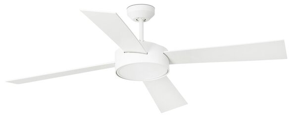 FARO BARCELONA Ventilator de tavan Hydra, LED, telecomandă, alb, Alb, Camera de zi / sufragerie, Lemn, Modern