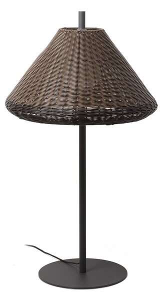 FARO BARCELONA Lampă de terasă Saigon, abajur maro cu aspect răchită, Maro / Rugină, Metal, Modern