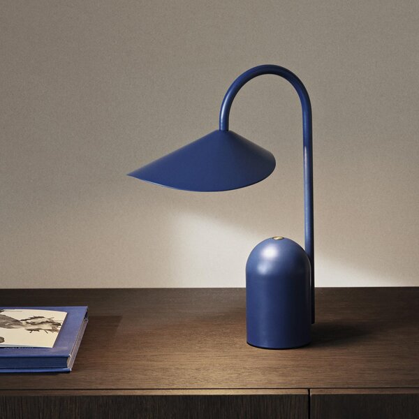 Lampă de masă ferm LIVING, Arum, reglabil, Albastru, Terasă, Metal, Design