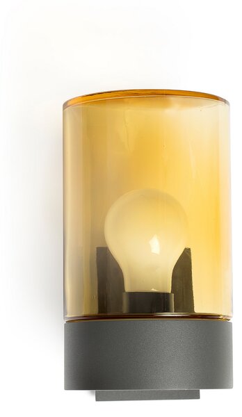 FARO BARCELONA Aplică de exterior Kila, chihlimbar, Negru, Metal, Modern
