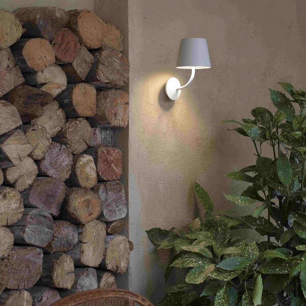 FARO BARCELONA Aplică LED de exterior Toc din aluminiu, alb, Alb, Metal, Modern