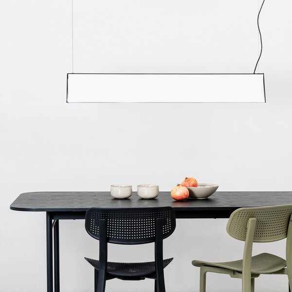 FARO BARCELONA Ludovico Suspensie cu LED de suprafață, 115 cm, alb, reglabil, Alb, Camera de zi / sufragerie, Țesătură / Textil, Modern