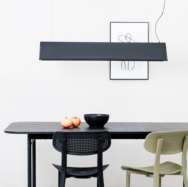 FARO BARCELONA Ludovico Suspensie cu LED de suprafață, 115 cm, negru, reglabil, Negru, Camera de zi / sufragerie, Țesătură / Textil, Modern