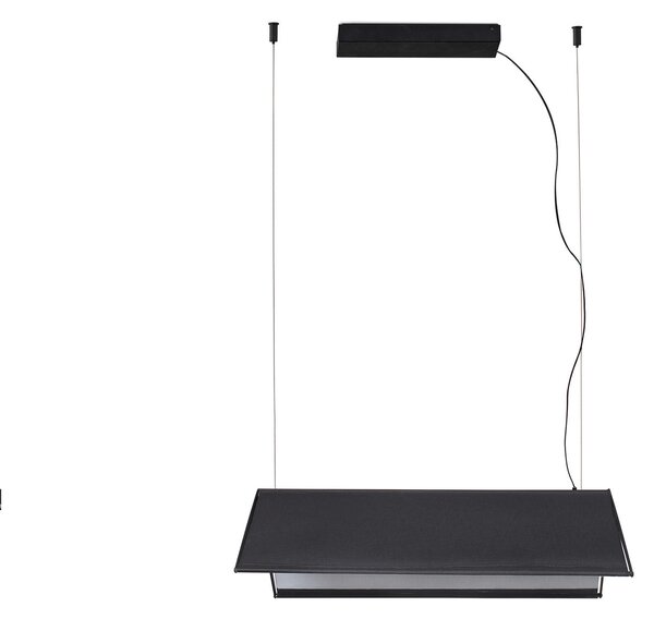 FARO BARCELONA Ludovico Suspensie cu LED de suprafață, 60 cm, negru, reglabil, Negru, Camera de zi / sufragerie, Țesătură / Textil, Modern