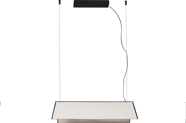 FARO BARCELONA Ludovico Suspensie cu LED de suprafață, 60 cm, alb, reglabil, Alb, Camera de zi / sufragerie, Țesătură / Textil, Modern
